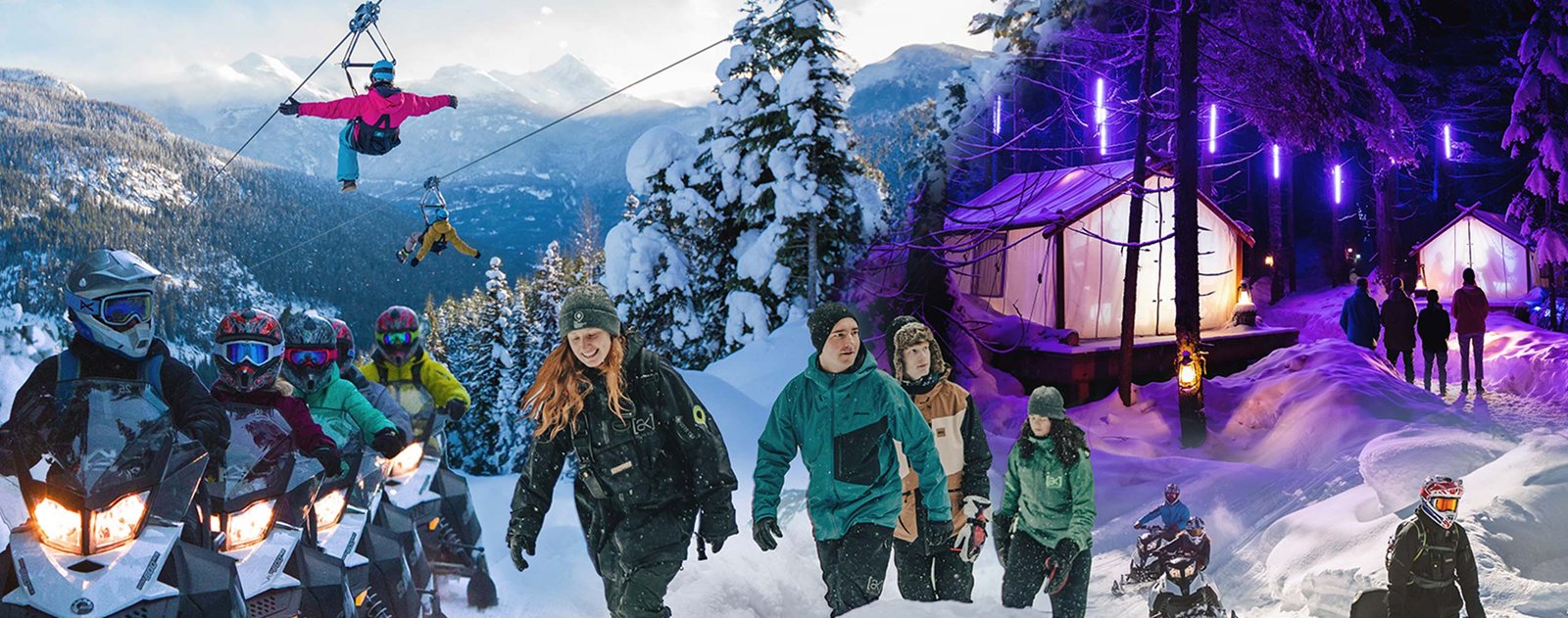 Ziplining, snowmobiling and the lit forest cabins of Vallea Lumina